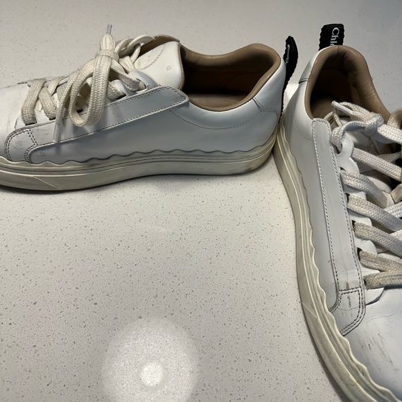 CHLOE Lauren scalloped leather sneakers size 41 - Picture 3 of 6